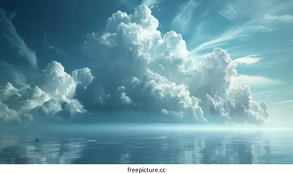 Dramatic Cumulus Clouds over the Ocean