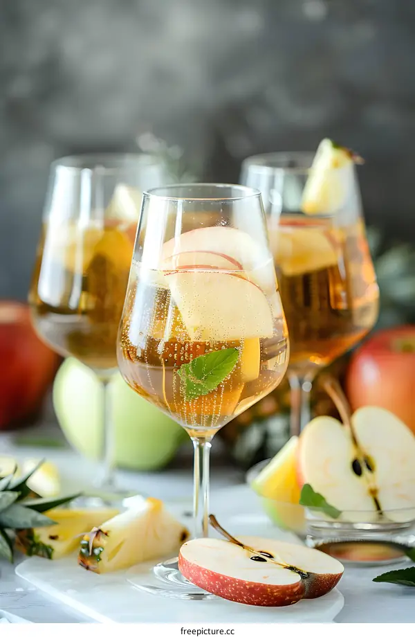 Apple and Pineapple Cocktail with Mint