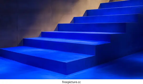 Modern Vivid Blue Steps Architectural Design