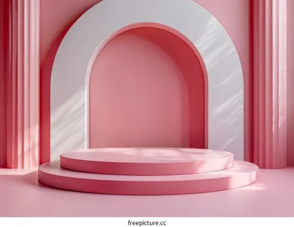 Pink Geometric Podium Display Background