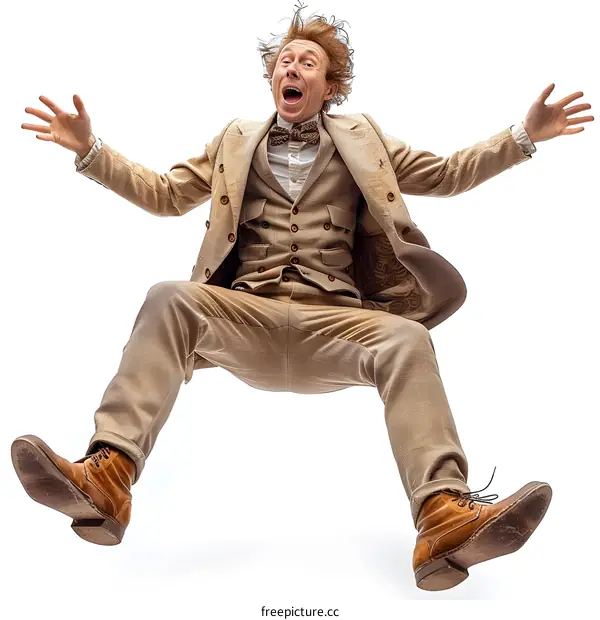 Man in Mid-Air Excitement