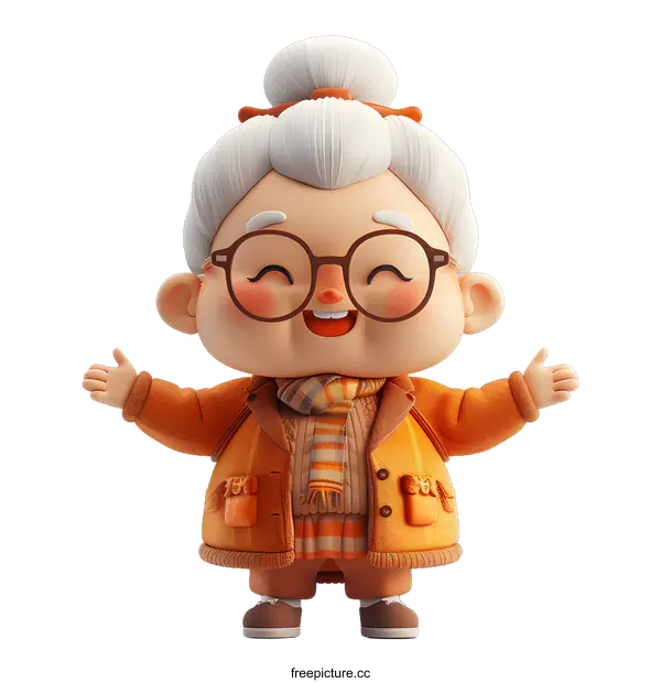 [Transparent Background PNG]cute cartoon granny