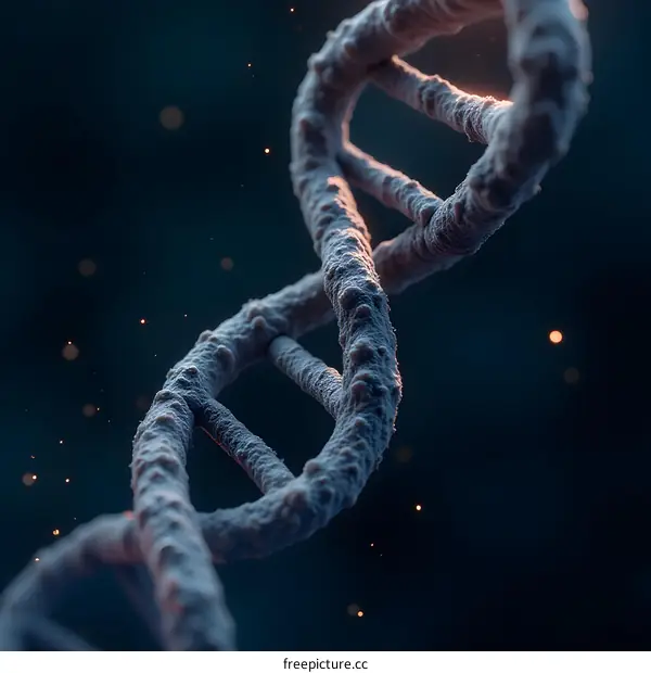 Abstract 3D Rendering of a DNA Strand