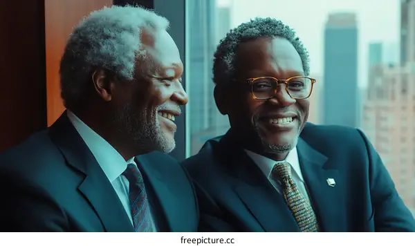 Two Black Business Leaders by the Window