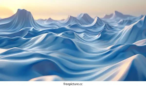 Blue and white abstract waves background