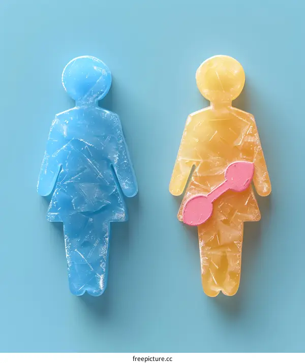 Abstract Gender Symbols with Frosted Glass Effect