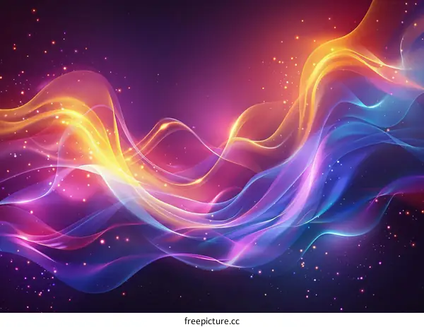 Abstract Colorful Light Waves