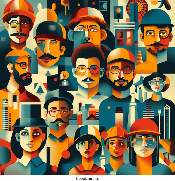 Illustration of diverse people with different occupations