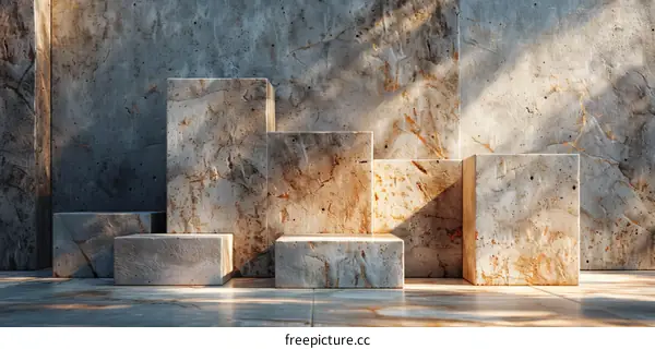 Modern Minimalist Stone Display Podiums