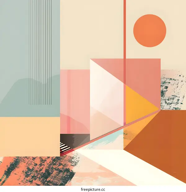 Abstract Geometric Shapes and Colors in a Modern Design