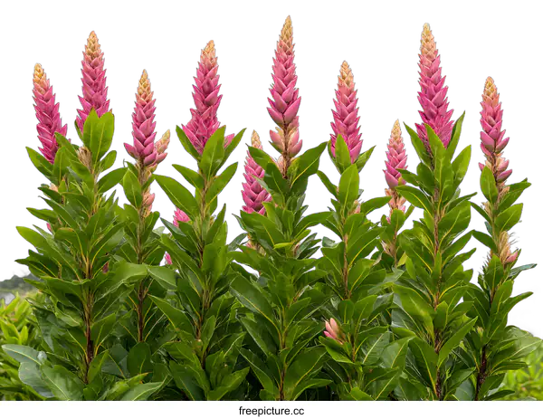 [Transparent Background PNG]Pink Ginger Flower Plant with White Background