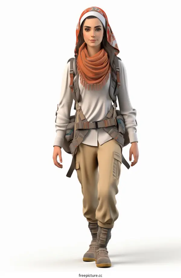 Young Woman Walking Towards Viewer