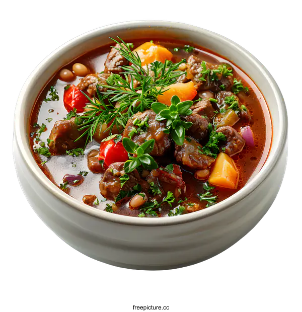 [Transparent Background PNG]Hearty Beef Stew in a Bowl