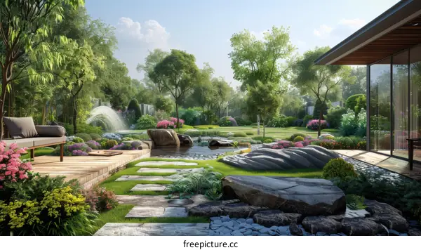 Tranquil Garden Design Blending Nature's Beauty