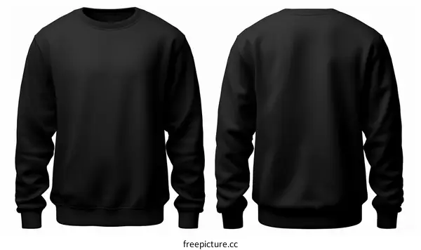 Black sweatshirt front and back