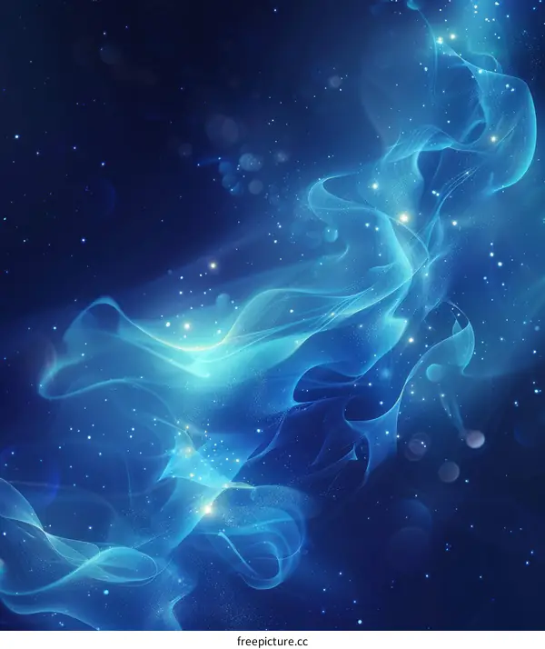 Cosmic Abstract Nebula: Blue Galaxy