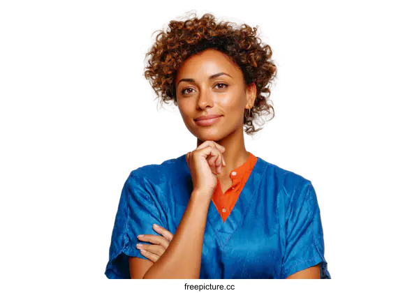 [Transparent Background PNG]Thoughtful Woman in Professional Attire