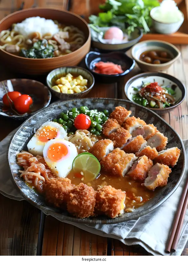 Japanese Katsu Curry Rice Set Meal