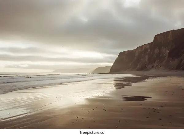 Sea Cliff Landscape with Waves