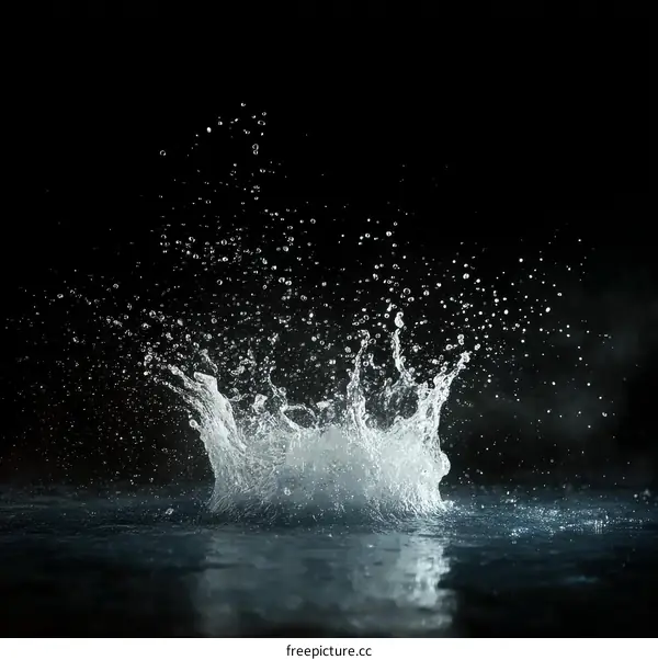 Water Splash on Black Background