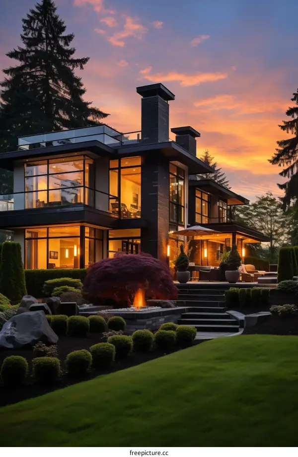 Modern House with Pool and Garden