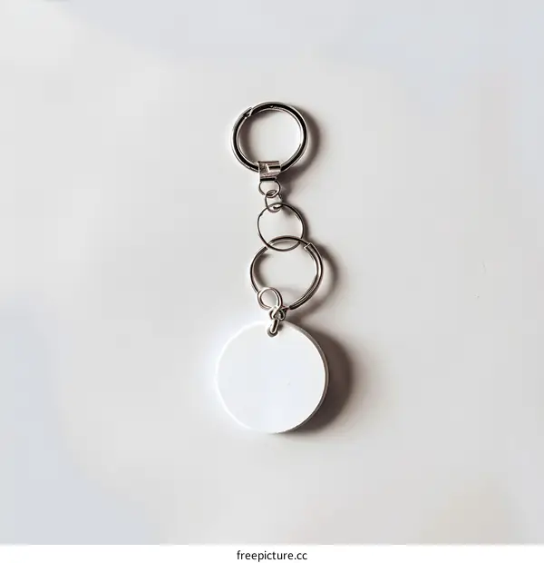 Blank White Circle Keychain Design