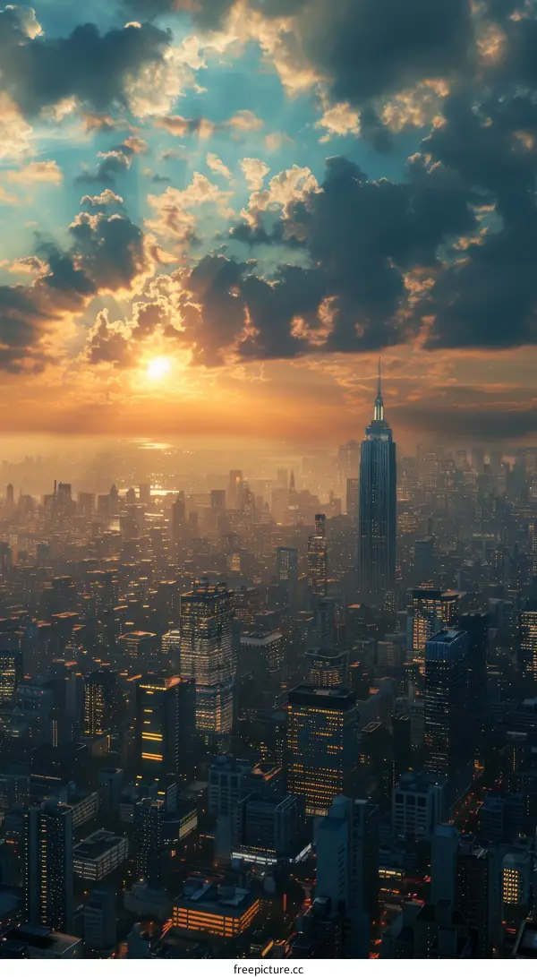 Manhattan Skyline Sunset