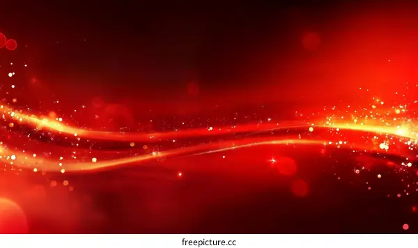 Abstract Red Background with Gold Particles