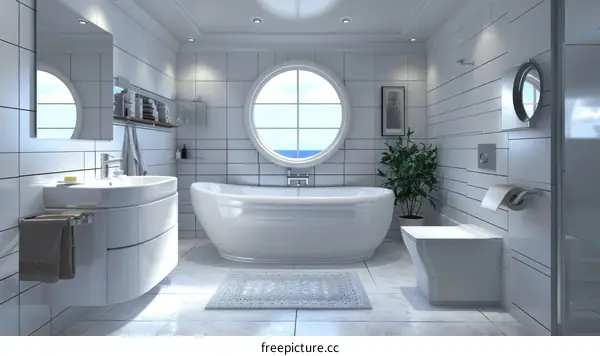 Modern White Bathroom Interior Design