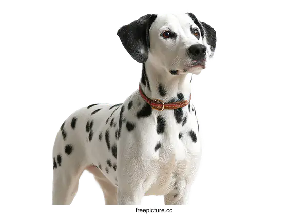 [Transparent Background PNG]Dalmatian Dog Portrait Against White Background