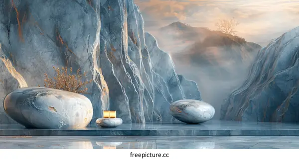 Abstract Stone Landscape Scene