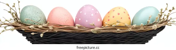 Easter Eggs in a Decorative Nest