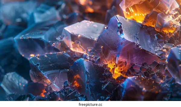 Mystical glowing crystals