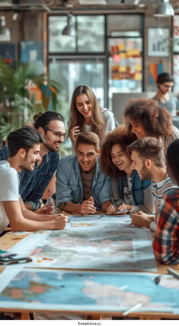 A group of young people are planning a trip together.