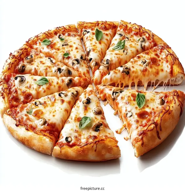 Delicious Sliced Pizza with Melted Cheese