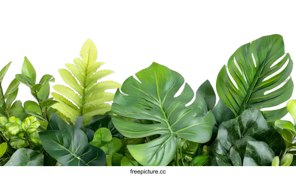 [Transparent Background PNG]Green Leaves on White Background