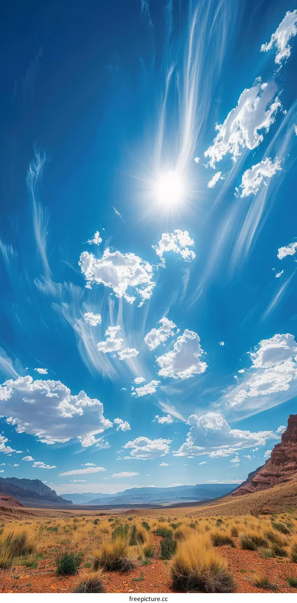 Arid Landscape with Cirrus Clouds