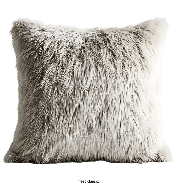 [Transparent Background PNG]Faux Fur Throw Pillow Decorative Cushion