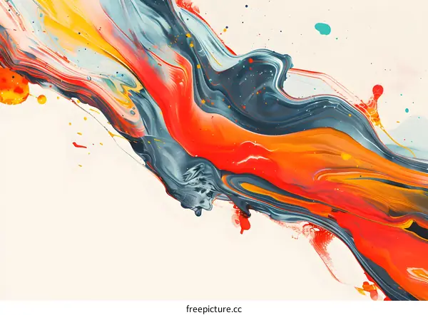 Abstract Acrylic Painting of Swirling Colors