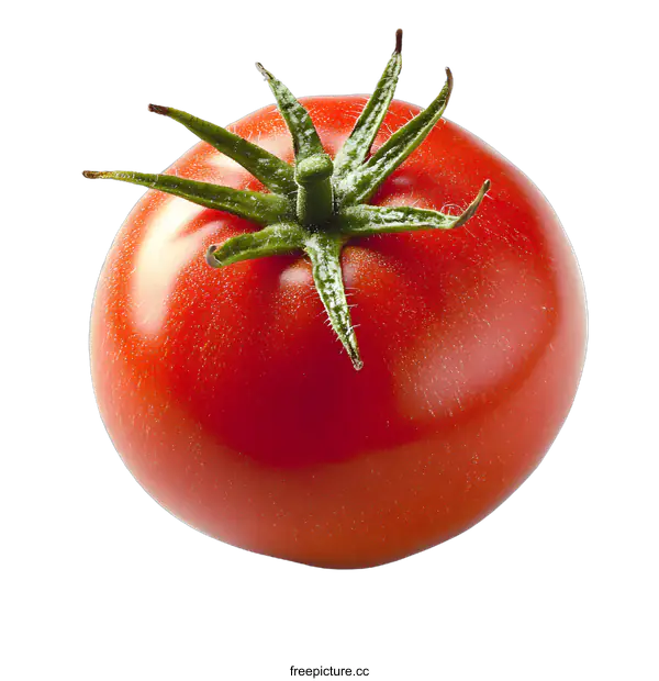[Transparent Background PNG]Fresh Red Ripe Tomato Isolated on White Background