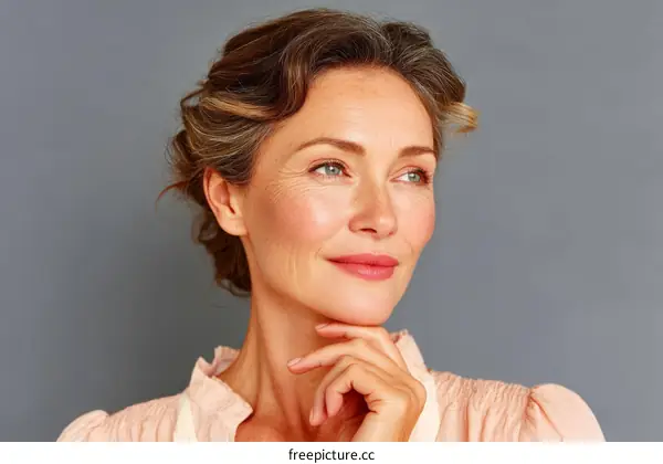 Mature Woman Portrait with Thoughtful Expression