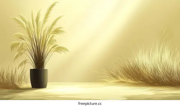 Elegant Pampas Grass Still Life in a Vase