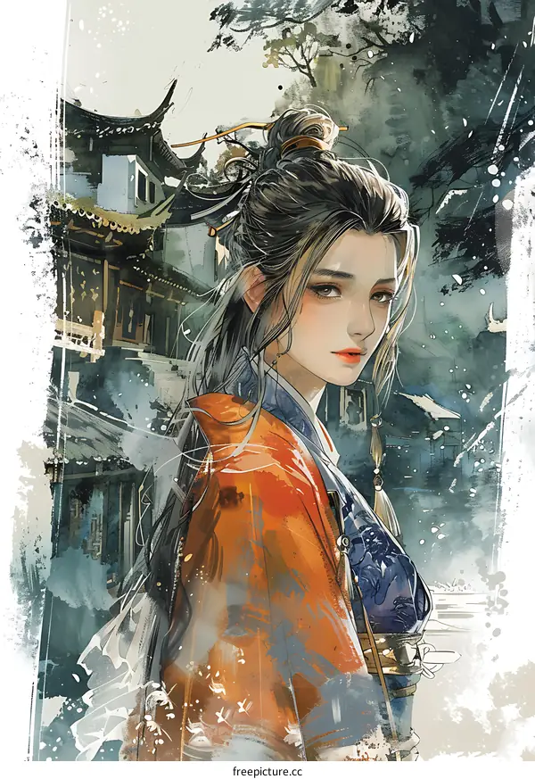 An Ancient Chinese Lady in Hanfu