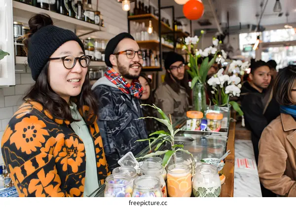 Group of Friends Enjoying a Coffee Shop in New York City