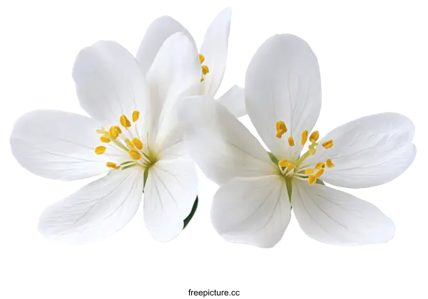 [Transparent Background PNG]Closeup of Two Delicate White Flowers