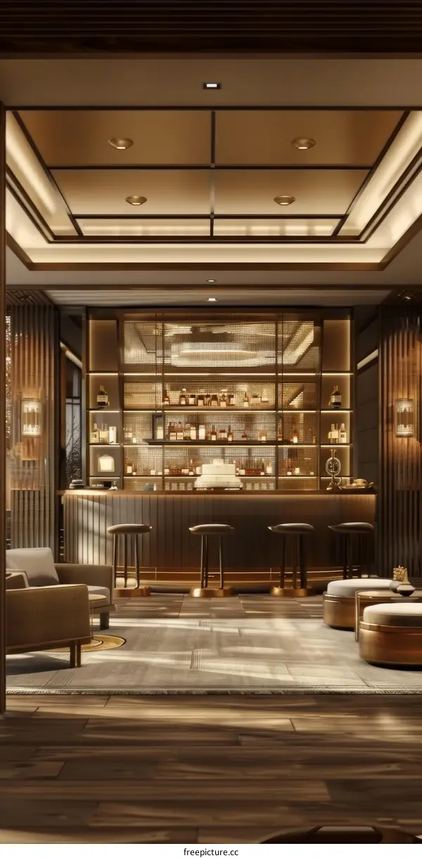 Luxury Interior Design of a Modern Bar