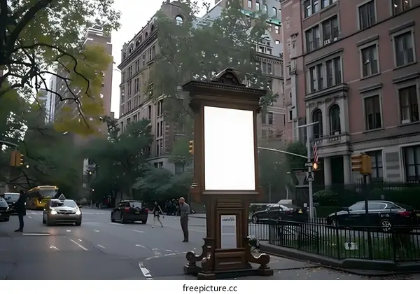 Blank Advertisement Billboard in City Street