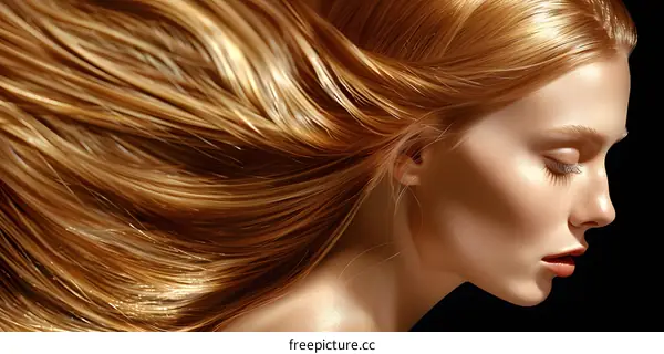 Beautiful Woman With Flowing Blonde Hair