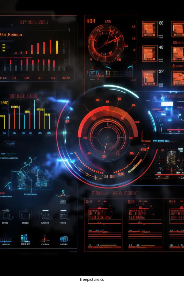 Futuristic Sci-Fi Cyberpunk HUD Dashboard Interface