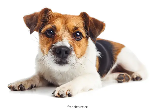 Cute Puppy Portrait on White Background